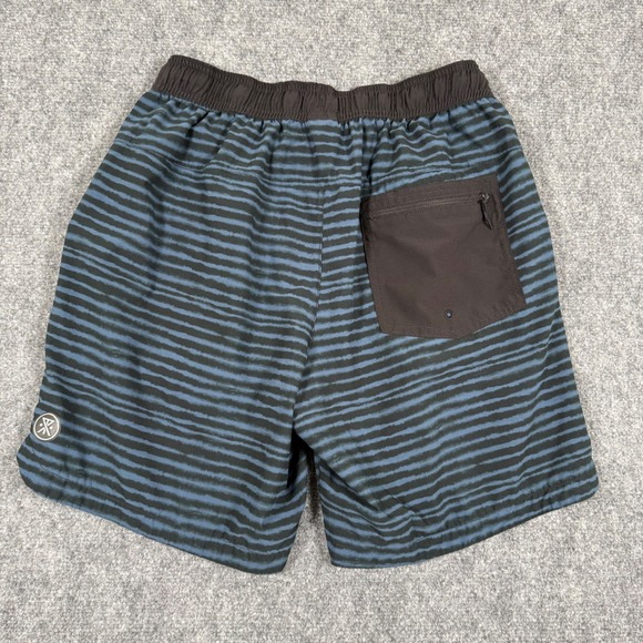 Roark Swim Shorts Medium Blue Black Stripe "Run Amok" Athletic Lightweight Men's - Picture 6 of 10